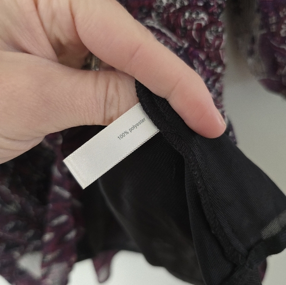 Fashion Bug Top Womens 2X Vtg Sheer Floral Sequin Pink Purple Dolman Whimsygoth - Picture 5 of 9